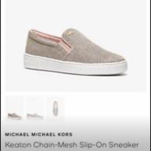 Rose gold Michael kors slip on sneakers